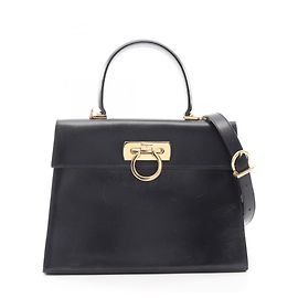 Borsa 2-Way Gancini Salvatore Ferragamo Blu navy