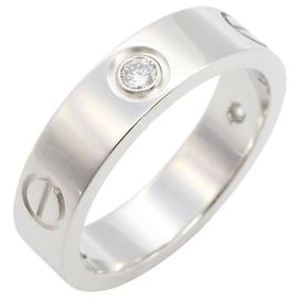 Anel Cartier Love 3PD em ouro branco 18K Prata Outro
