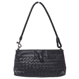 Bottega Veneta Black Intrecciato Handbag Black