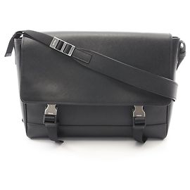 Prada Saffiano Reise-Schultertasche Schwarz