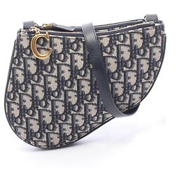 Sac Saddle Christian Dior Beige Bleu Marine