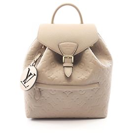 Zaino/Borsa Louis Vuitton Montsouris PM Monogram Empreinte Beige
