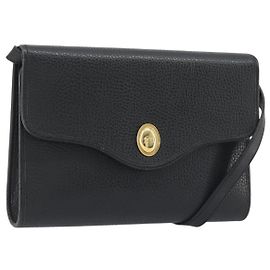 Christian Dior Vintage CD Flap Leather Medium Noir