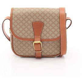 Céline Bolsa de Ombro Celine Macadam Marrom Bege