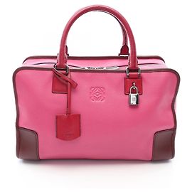 Bolsa Loewe Amazona 36 Marrom Rosa Vermelho