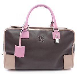 Bolsa Loewe Amazona 36 Marrom Bege Roxo