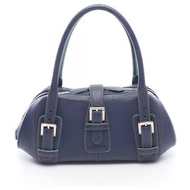 Bolsa Loewe Senda em pele verde e azul marinho Verde Azul marinho