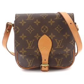 Louis Vuitton Mini Cartouchiere Monogram Shoulder Handbag Brown Monogram