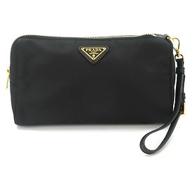 Prada Black Nylon Handbag/Pouch Black