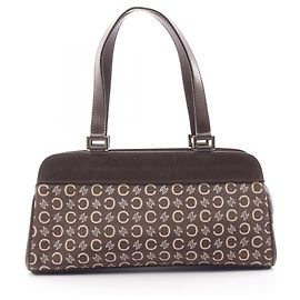 Céline Bolsa Celine C Macadam Marrom Cru