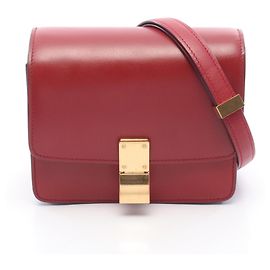 Céline Sac à main en cuir Celine Classic Box Small Rouge