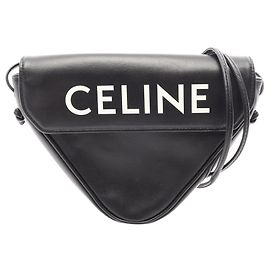 Céline Celine Triangle Shoulder Bag Black