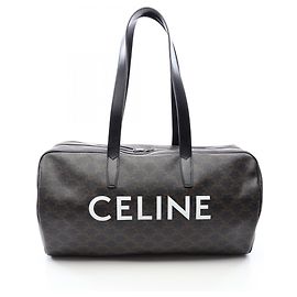Céline Bolsa Duffle Triomphe Celine Marrom Preto Branco