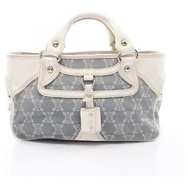 Céline Bolsa Celine Boogie Bag Paris Macadam Branco Azul