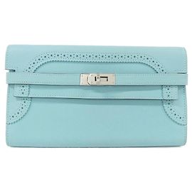 Hermès Hermes Kelly Gillies Long Wallet Blue