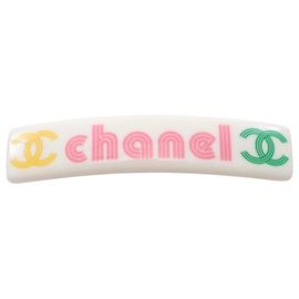 Barrette accessorio per capelli Chanel Coco Mark Rosa Bianco Multicolore