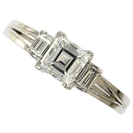Autre Marque Anel de banda de platina e diamantes Outro
