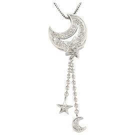 Autre Marque 18K White Gold Diamond Necklace Golden