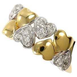 Autre Marque 18K Gold Band Ring with Diamond Golden