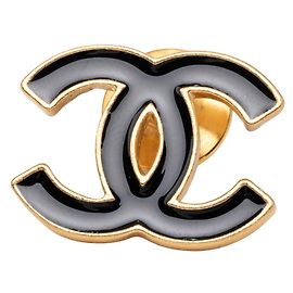Broche Chanel Coco Mark Negro Dorado