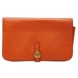 Hermès Hermes Dogon GM Bi-fold Long Wallet Orange