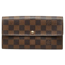 Louis Vuitton Damier Portefeuille Sarah Long Wallet Brown