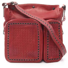 Borsa a Spalla Bottega Veneta Intrecciato Rosso