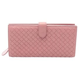 Bottega Veneta Intrecciato Pink Bi-fold Long Wallet Pink