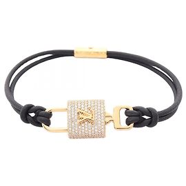Louis Vuitton LV Padlock Charm Bracelet Black Golden Other