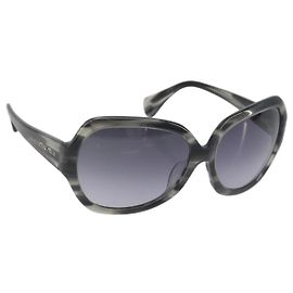 Occhiali da sole Miu Miu in plastica nero e argento Auth BA14751 Nero Argento