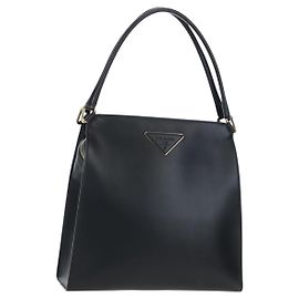 Borsa a Spalla PRADA in Pelle Nera con Dettagli Oro Auth 190350V Nero D'oro