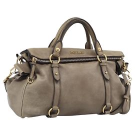 Bolsa Miu Miu de couro 2way Marrom Dourado Auth 194733V Marrom Dourado