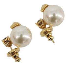 Boucles d'oreilles VALENTINO Métal Doré Blanc Auth BA14622V Blanc Autre