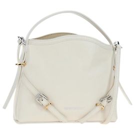 Bolsa de Ombro GIVENCHY Voyou em Couro 2way Branco Prata Ouro Auth 192539V Prata Branco Dourado
