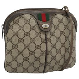 Borsa GUCCI GG Supreme Web Sherry Line PVC Beige Oro 904 02 647 Auth 193581 Beige D'oro