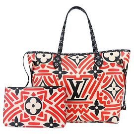 Louis Vuitton Neverfull MM Tote Bag Schwarz Weiß Rot