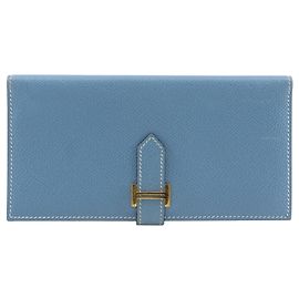 Hermès Hermes Bearn Epsom Long Blu