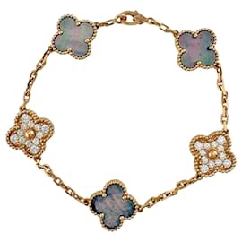 Van Cleef & Arpels Vintage Enhambra Charm Bracelet Golden