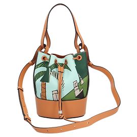 Sac Balloon de la collection Loewe Paula's Ibiza Marron Bleu