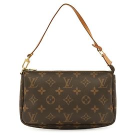 Bolso Louis Vuitton Monogram Pochette Accessoires Castaño Monograma
