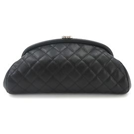 Chanel Matelasse Clutch Handbag Black