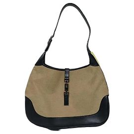 Gucci Vintage Jackie GG Canvas Medium Bege