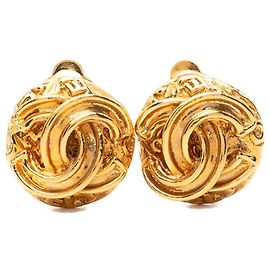 Pendientes vintage Chanel Coco Mark Dorado