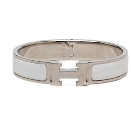 Hermès Bracciale Click H PM Hermes Argento Bianco