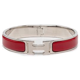 Hermès Bracciale charm Click H GM Hermes Argento Bordò