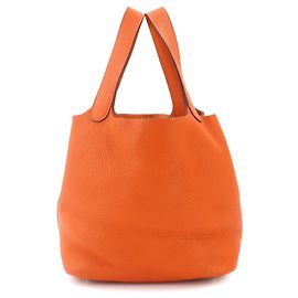 Hermès Bolsa Hermes Picotin Lock MM Laranja