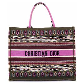 Borsa Christian Dior Book Tote Large Multicolore Cachi