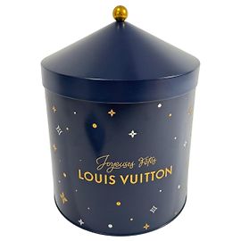 Louis Vuitton Caixa de Metal Edição Limitada Natal 2024 Dourado Azul escuro