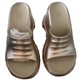 Givenchy Marshmallow Golden Rubber Wedge Sandals Golden