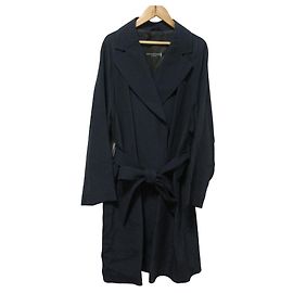 Autre Marque Mackintosh Acetate Cotton Double Cloth Coat Blue
